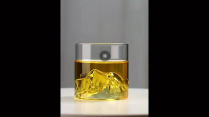 3D Mountain Whiskey Glasses (4pcs) – Premium Barware by Vesper Alchemy