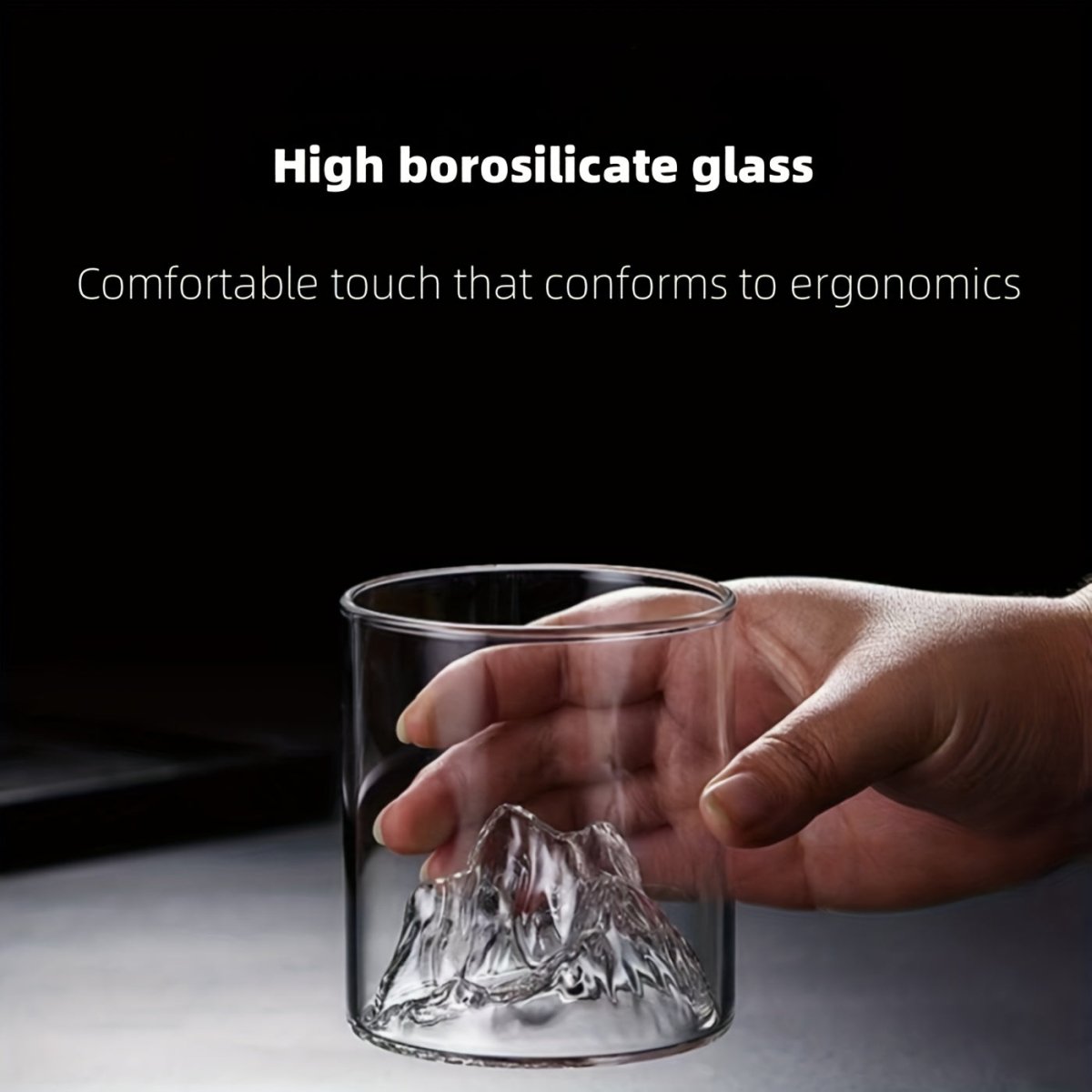 3D Mountain Whiskey Glasses (4pcs) – Premium Barware by Vesper Alchemy