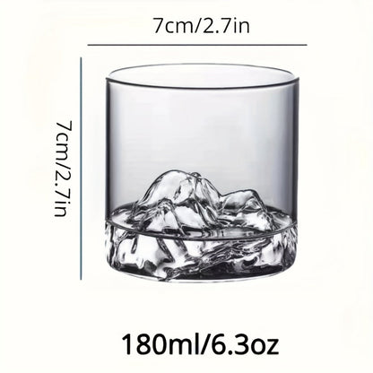 3D Mountain Whiskey Glasses (4pcs) – Premium Barware by Vesper Alchemy