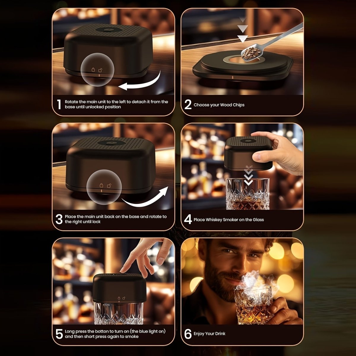 Rechargeable Whiskey Smoker Kit – Premium Barware by Vesper Alchemy