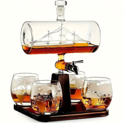 Ship Whiskey Decanter Set – Premium Barware by Vesper Alchemy