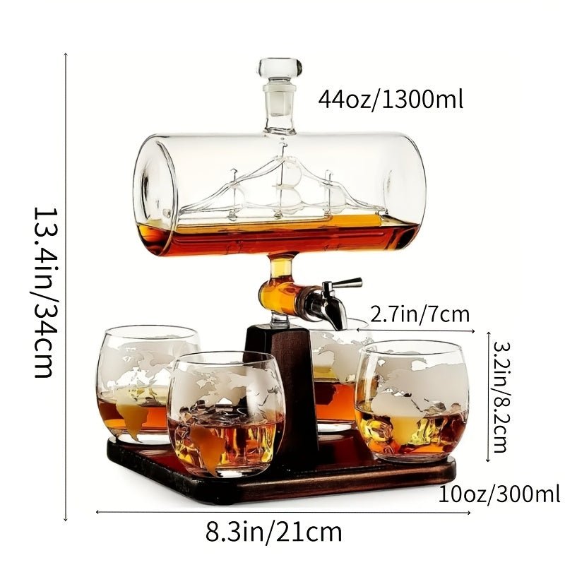 Ship Whiskey Decanter Set – Premium Barware by Vesper Alchemy