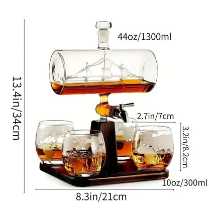 Ship Whiskey Decanter Set – Premium Barware by Vesper Alchemy